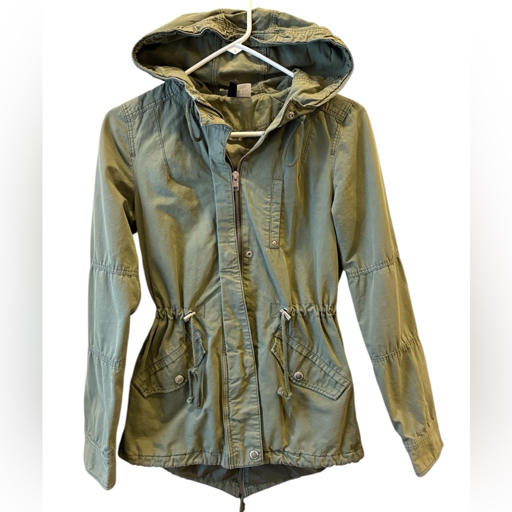 H&M Green Utility Jacket with Hood, Women’s size 2